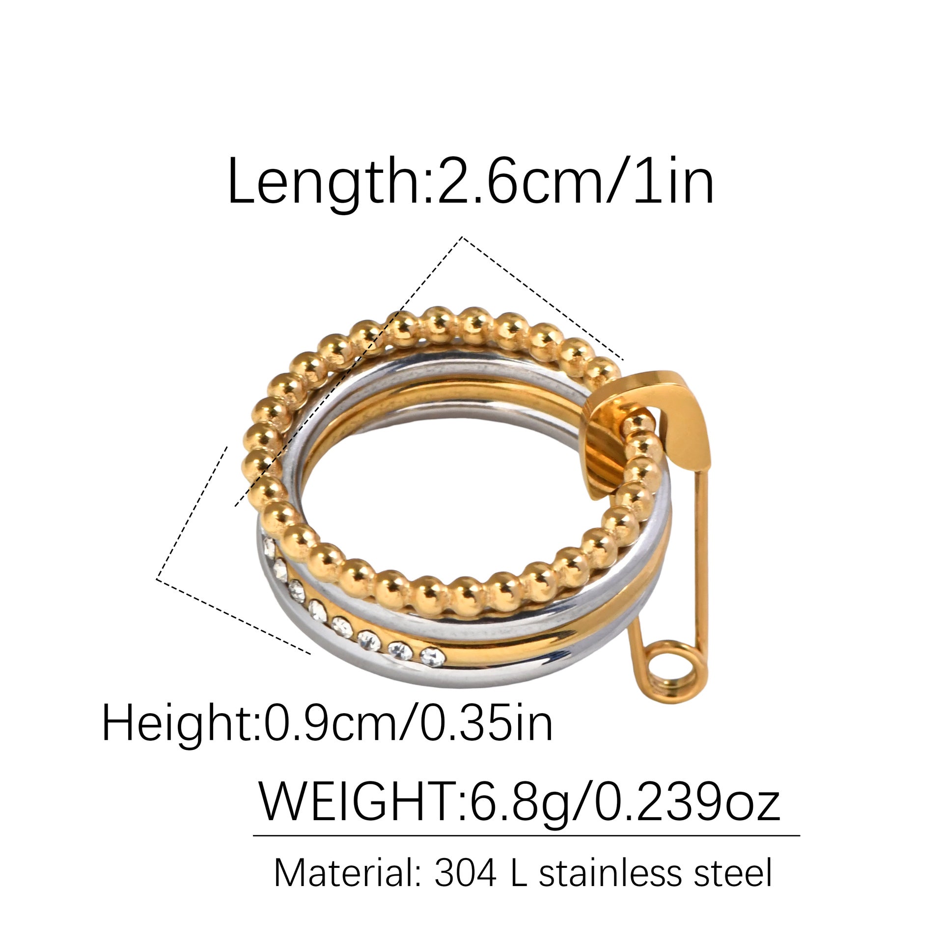 Multi-Layer Stacking Titanium Steel Rings PDRG312 - view 6