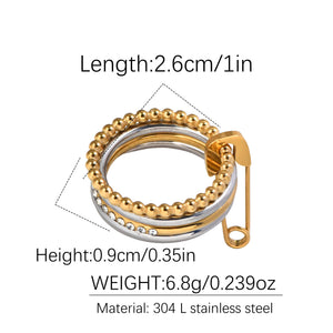 Multi-Layer Stacking Titanium Steel Rings PDRG312 - view 6