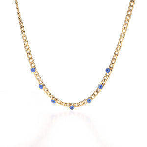 18K Gold Plated Geometric Eye Necklace