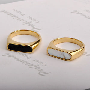 Titanium Steel Geometric Shell Ring