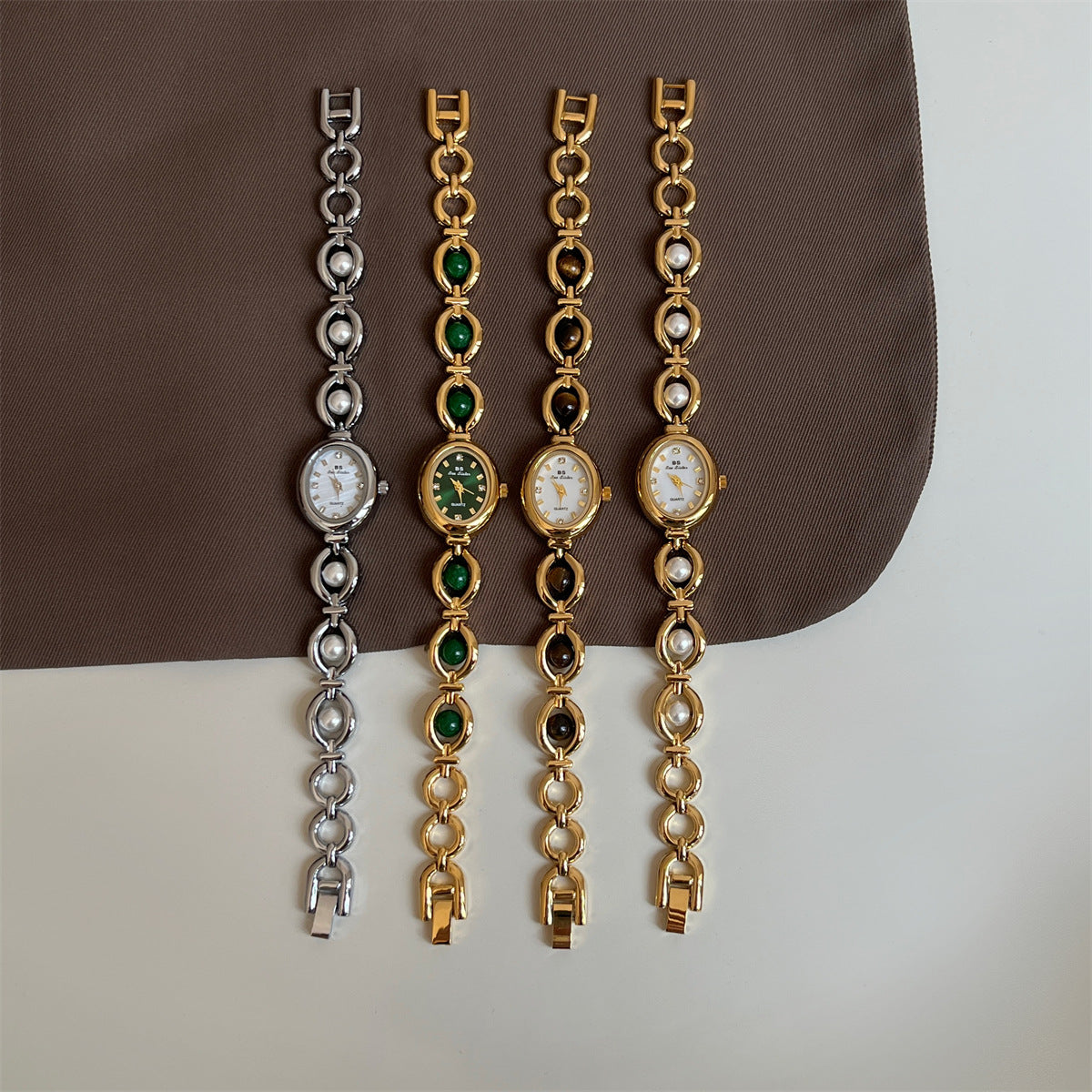 Amber Pearl Bracelet Watch Gold Quartz Movement PDW027 - view 4