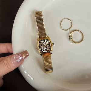 Leopard Print Square Watch Metal Strap Quartz PDW044 - view 7