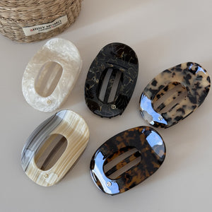 Acetate Oval Cutout French Barrette Hair Clip haire004