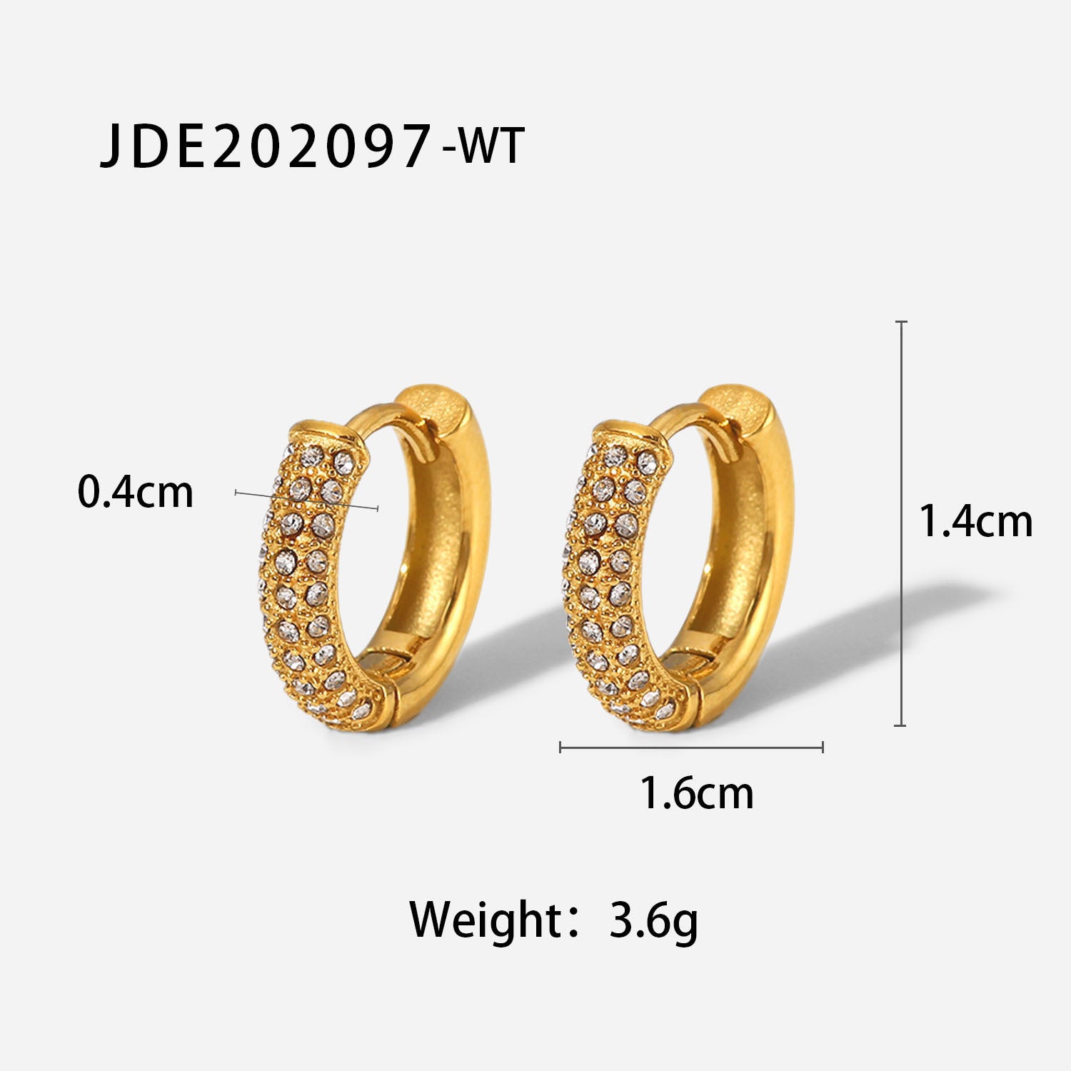 Stainless Steel U-Clip Earrings Zirconia Non-Pierced