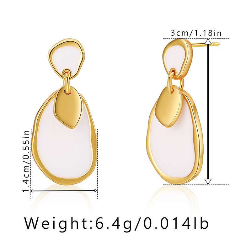 Vintage Enamel Teardrop Heart Earrings