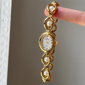 Amber Pearl Bracelet Watch Gold Quartz Movement PDW027 - view 2