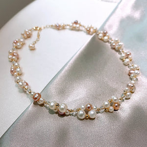 Colorful Freshwater Pearl & Crystal Necklace