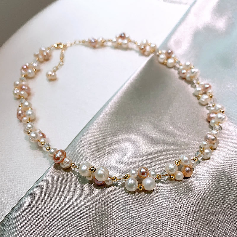 Colorful Freshwater Pearl & Crystal Necklace