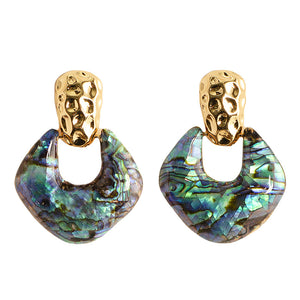 Fashion Abalone Shell Earrings， Light Luxury Style