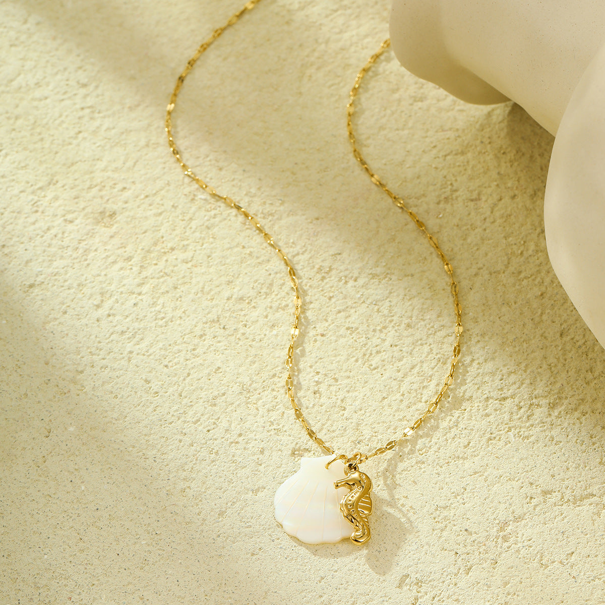 Ocean Breeze Seashell & Starfish Necklace PDNK358 - view 2