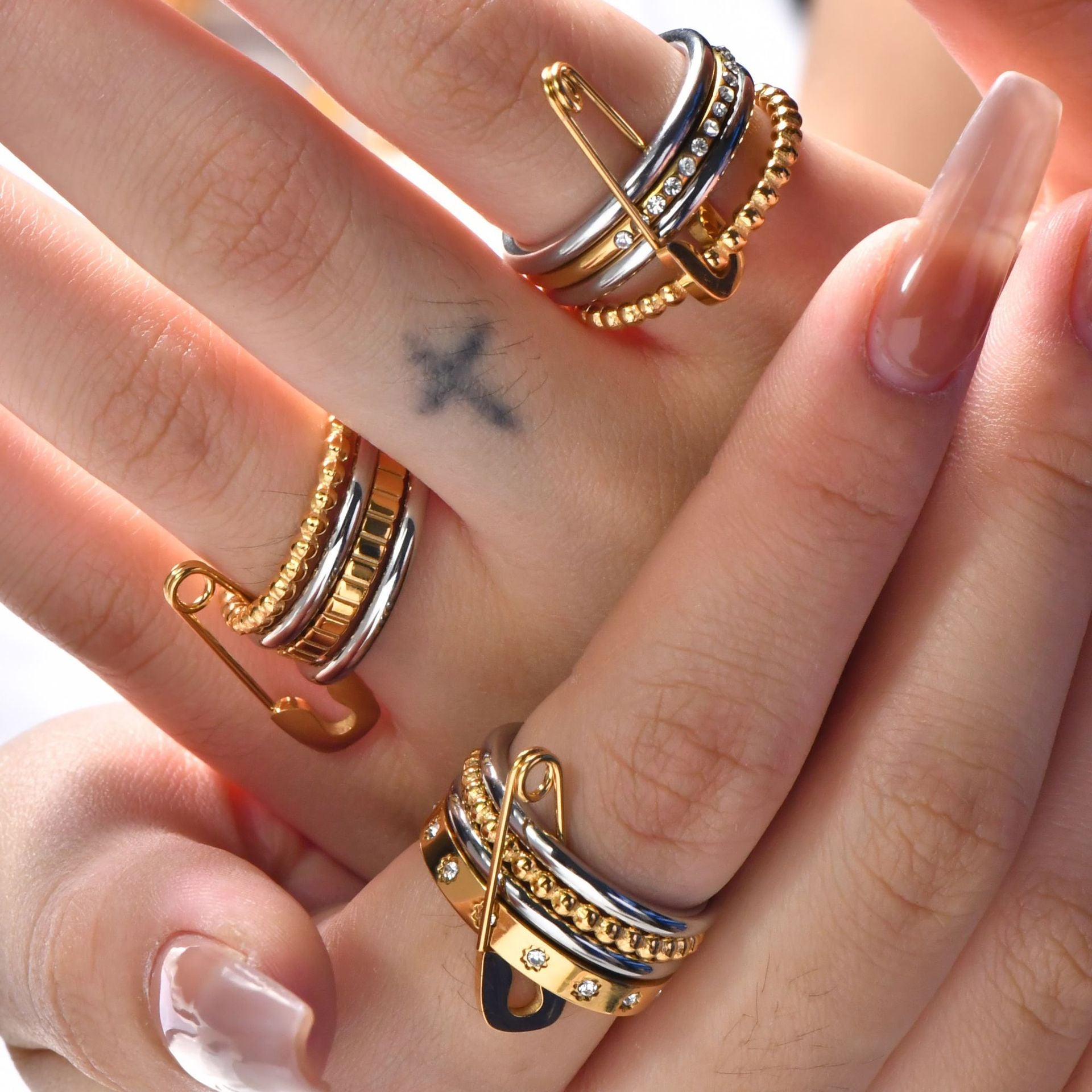 Multi-Layer Stacking Titanium Steel Rings PDRG312 - view 2