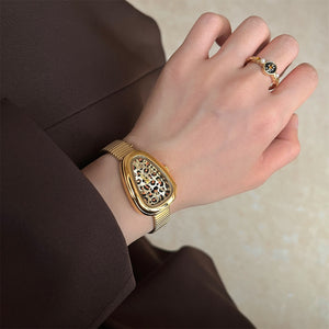 Leopard Print Square Watch Metal Strap Quartz PDW044 - view 6