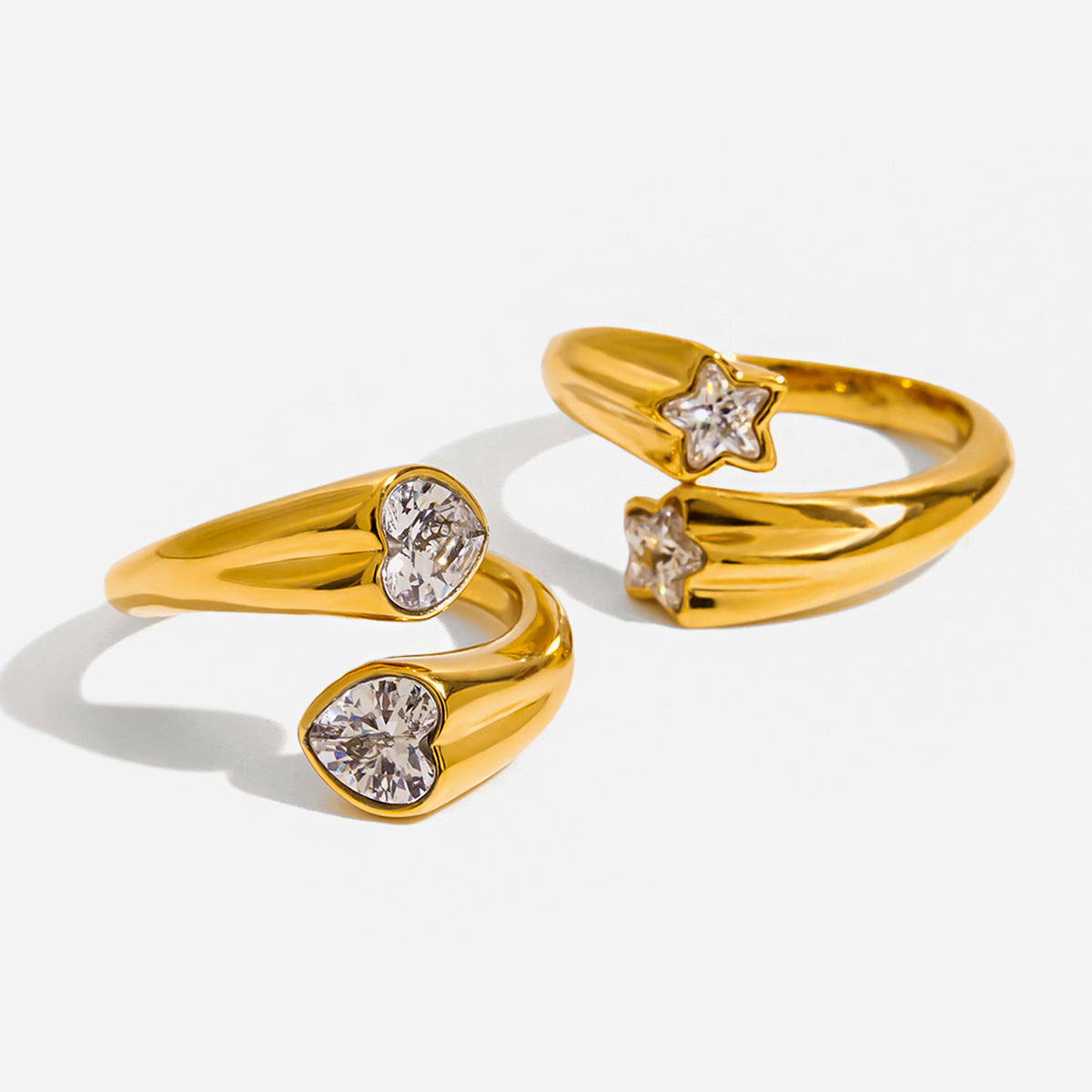 Star Zircon Ring — Gold
