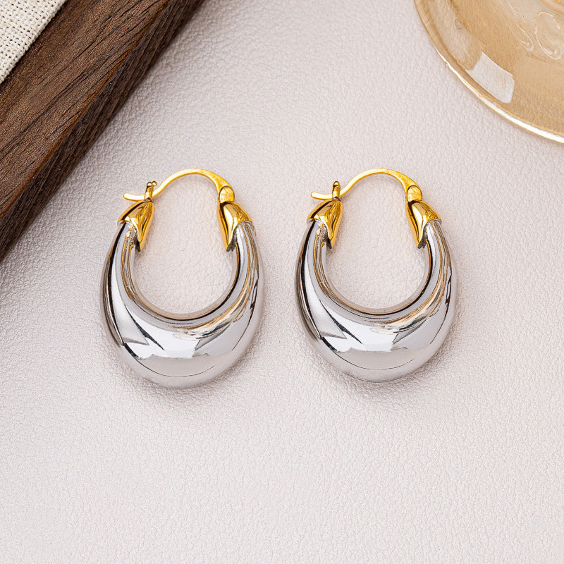 Minimalist Matte Metal Hoops Cold Style