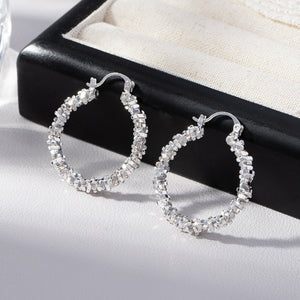 Quiet Luxury Particulate Texture Hoop Earrings
