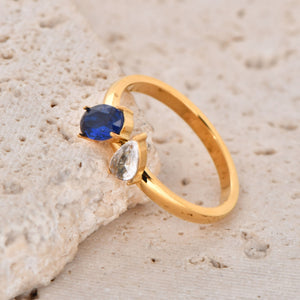 Luxury Geometric Zircon Titanium Steel Ring PDRG315 - view 7