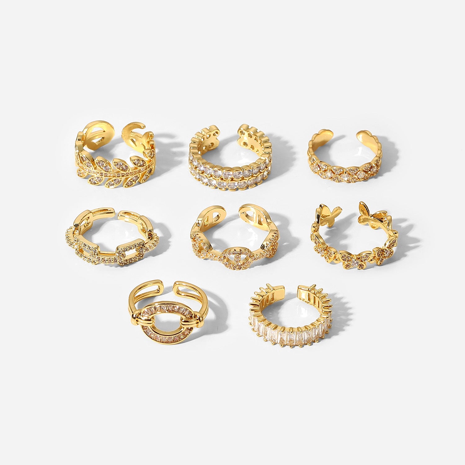 Vintage Adjustable Brass Zircon Ring