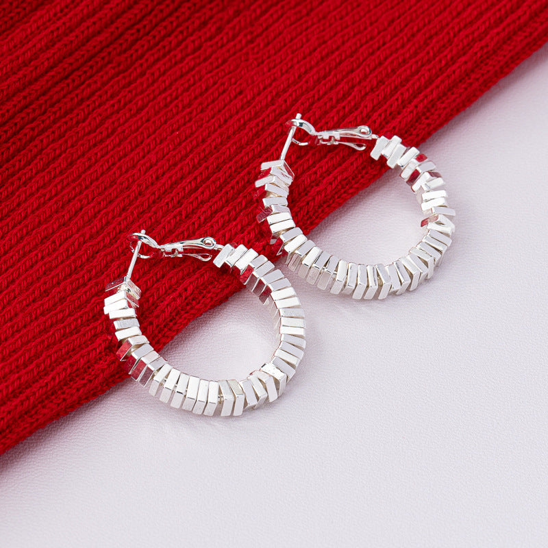 Minimalist Matte Metal Hoops Cold Style