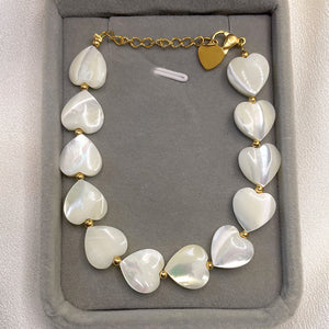 Artisan Shell & Heart Freshwater Pearl Bracelet