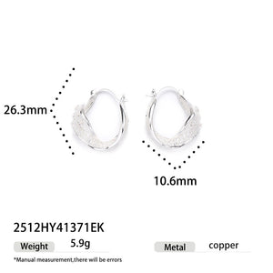 Hollow Hoop Ear Cuff with Zircon Accents