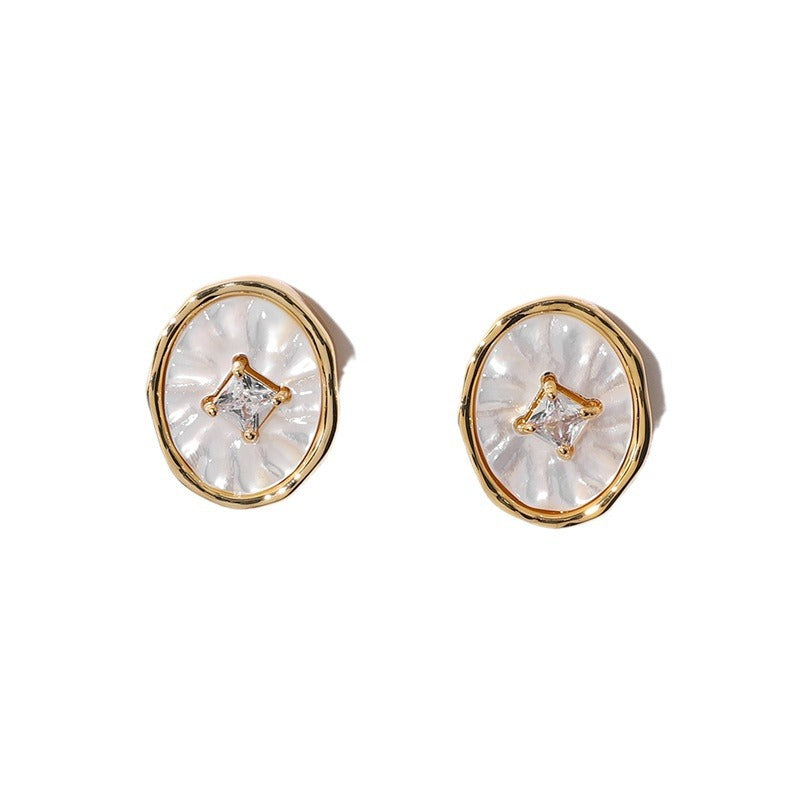 18K Gold Plated French Retro Earrings Necklace