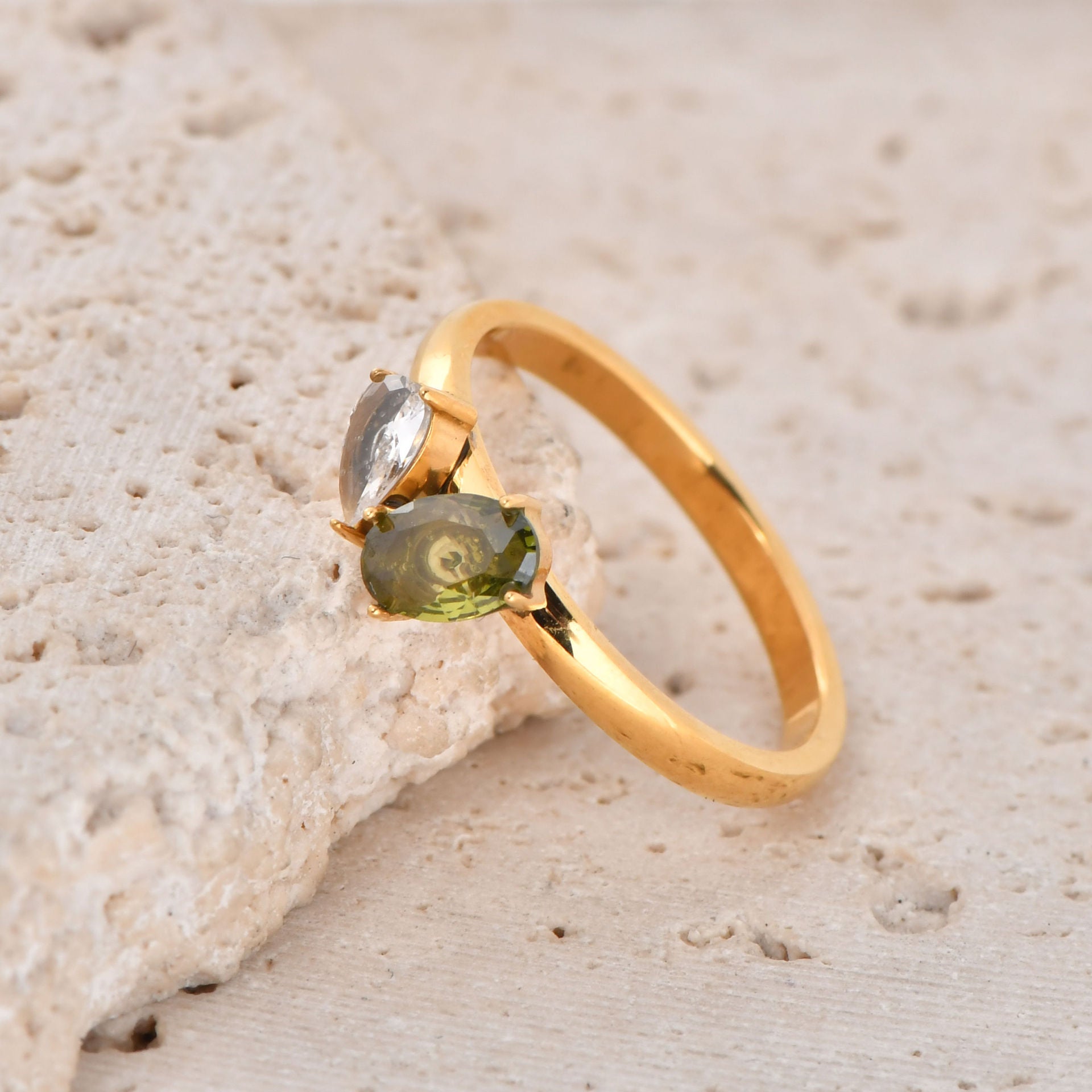 Luxury Geometric Zircon Titanium Steel Ring PDRG315 - view 8