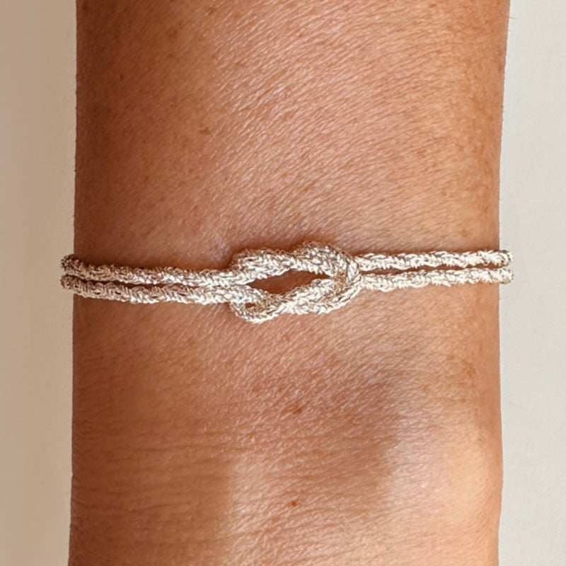 Bohemian Natural Stone Beaded Bracelet with Knot Design