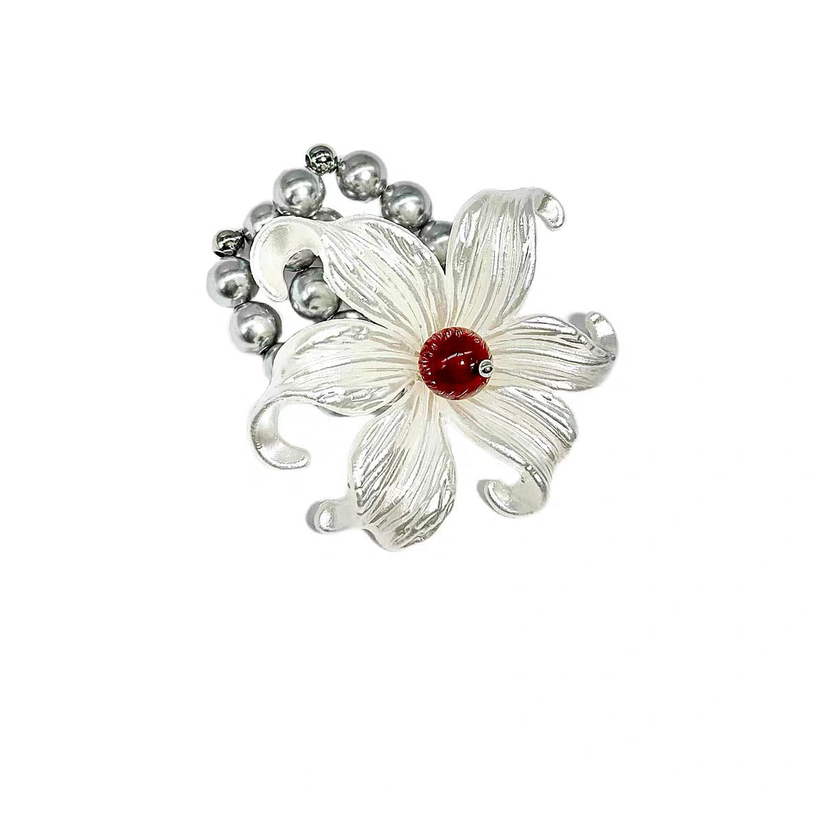 Dual Layer Iris Flower Stretch Ring