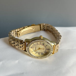 Vintage Oval Dial Watch Gold Tone Faux Leather PDW032 - view 2