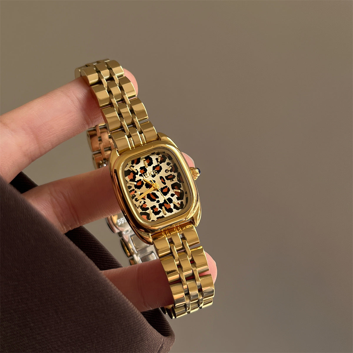 Leopard Print Square Watch Metal Strap Quartz PDW044 - view 9