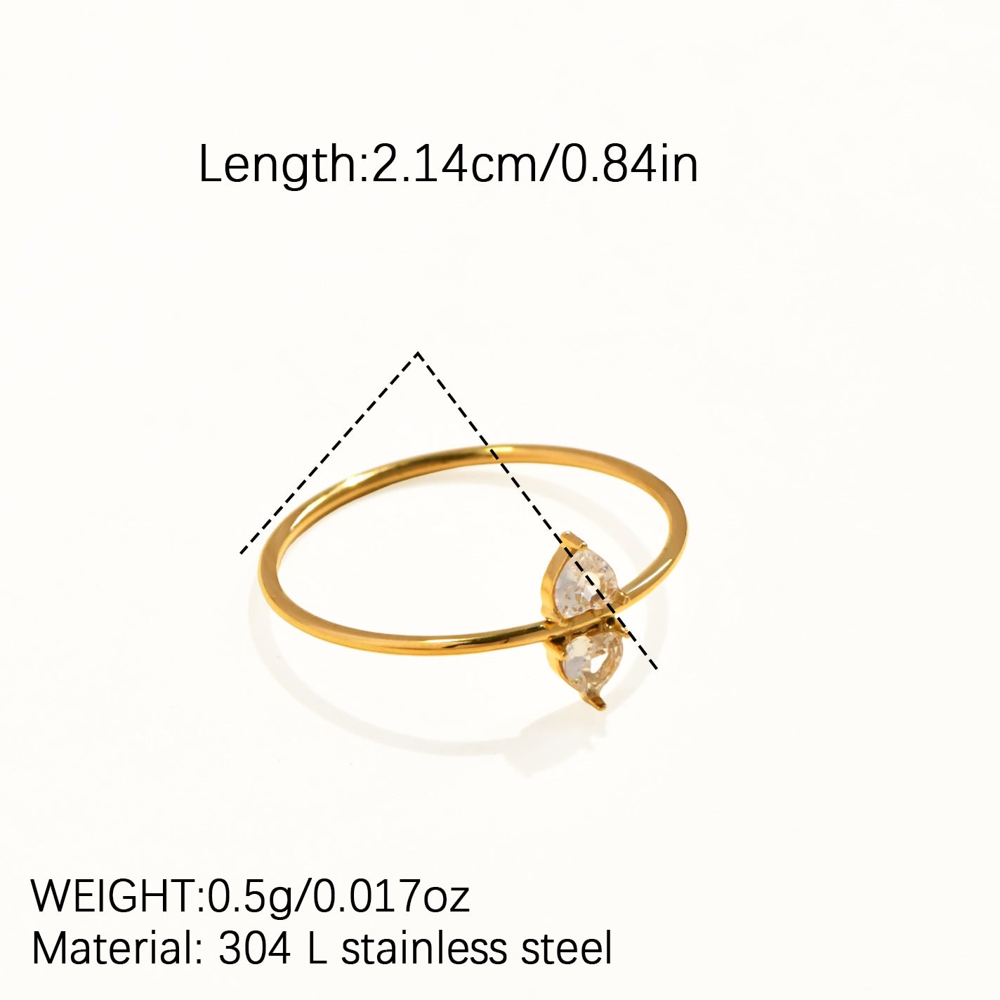 Dainty Red & White Zircon Stacking Ring