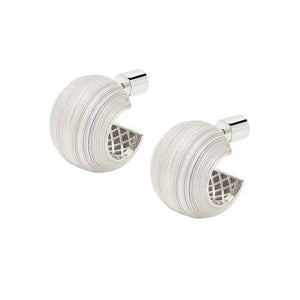 Brushed Metallic Sphere Stud Earrings