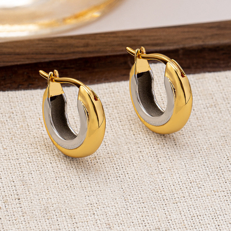 Minimalist Matte Metal Hoops Cold Style