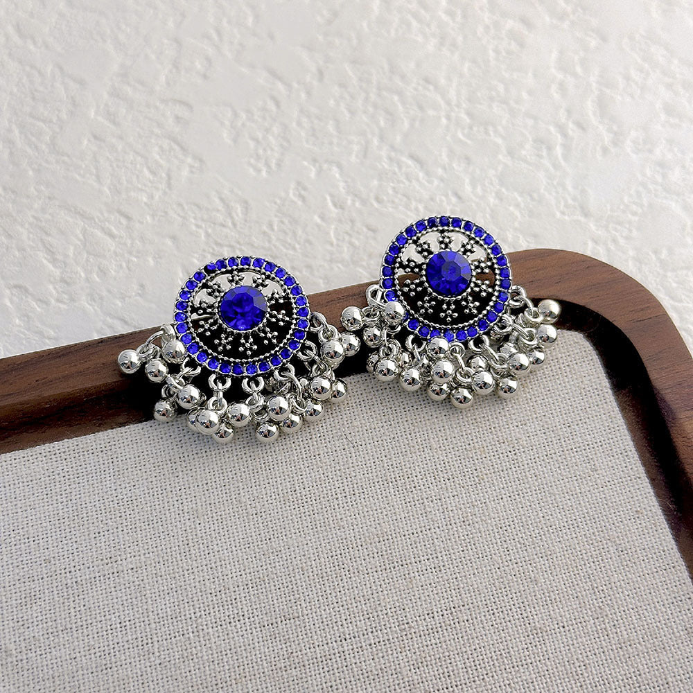 Vintage Geometric Fringe Earrings with Pearl
