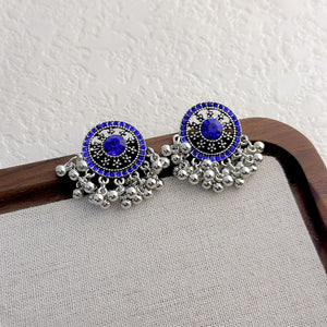 Vintage Geometric Fringe Earrings with Pearl