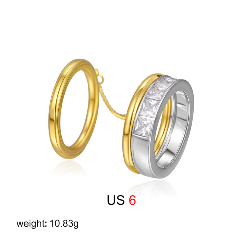 Two-Tone Chain Link Ring