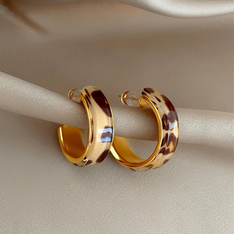 Leopard Print Hoop Earrings Bold & Face-Slimming