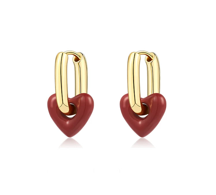 Ankola Red Heart Statement Earrings