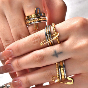 Multi-Layer Stacking Titanium Steel Rings PDRG312 - view 3