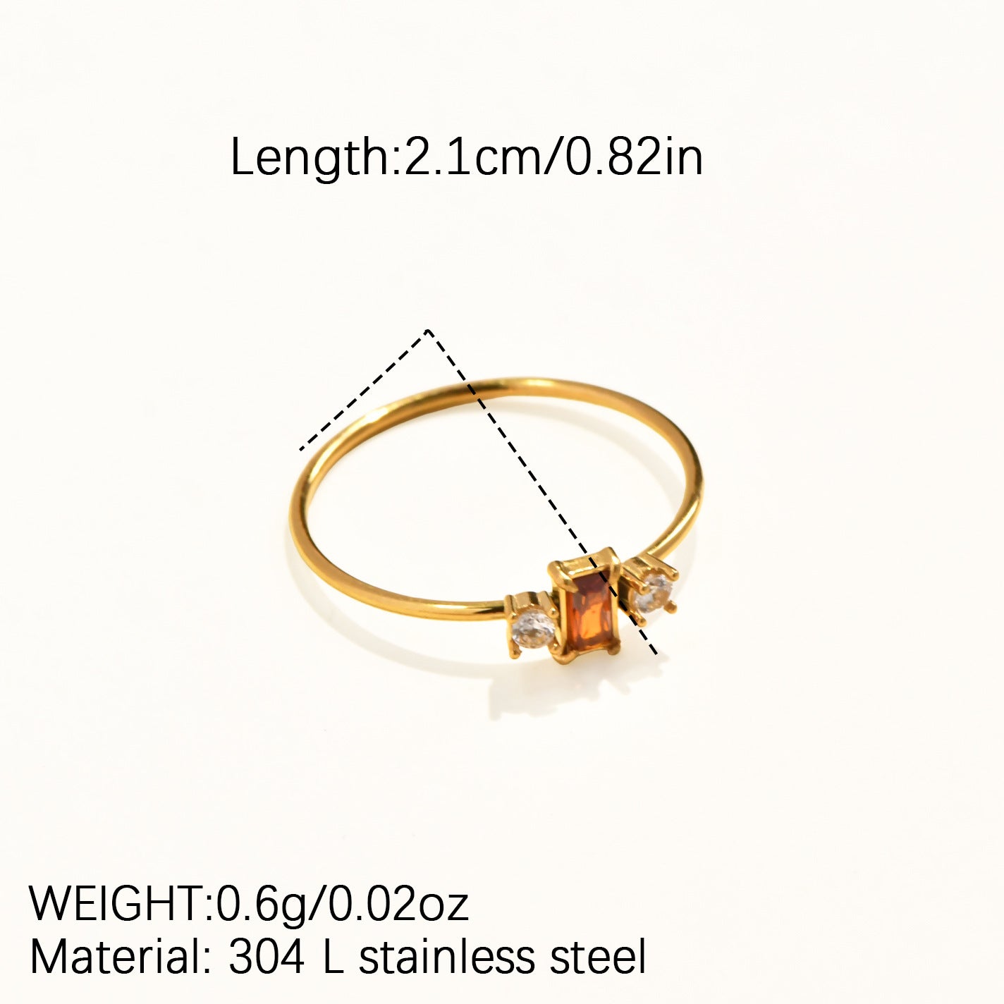 Dainty Red & White Zircon Stacking Ring