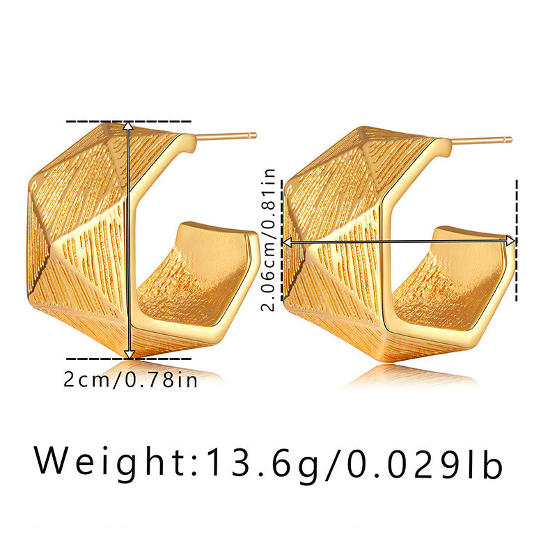 Brushed Gold Matte Earrings with 925 Silver Posts