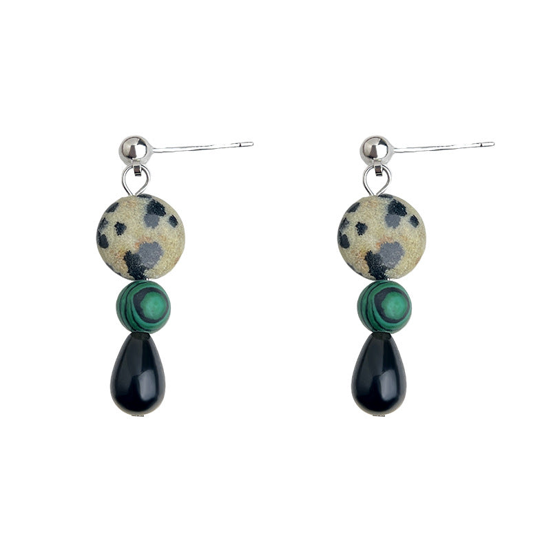 Handmade Vintage Mixed Stone Stud Earrings
