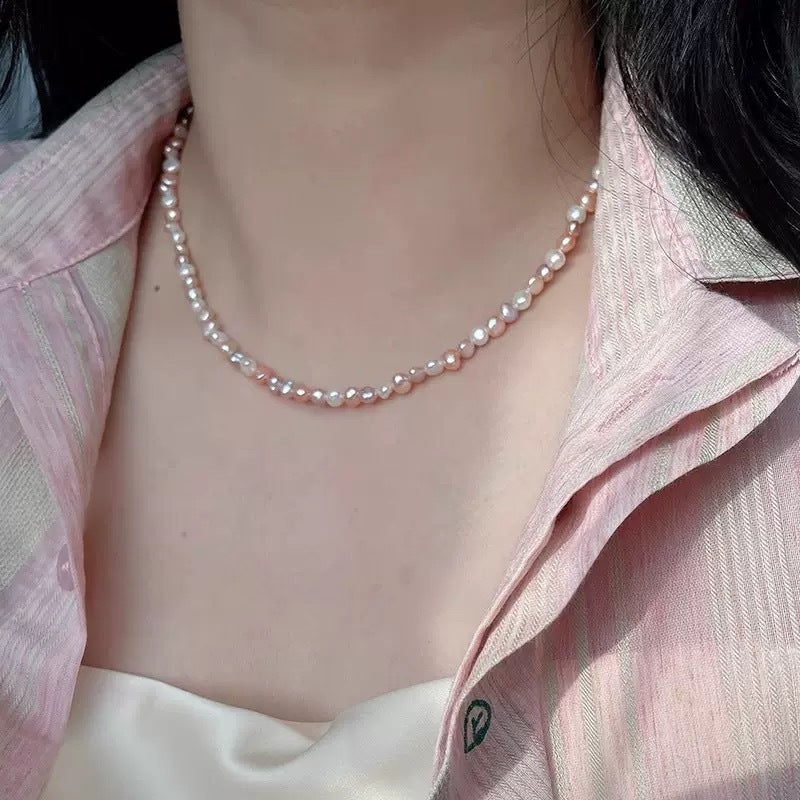 Pastel Baroque Freshwater Pearl Necklace PDNK319 - view 2