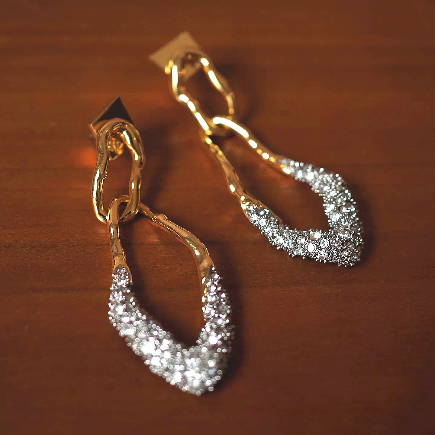 Baroque Split Double-Color Stud Earrings