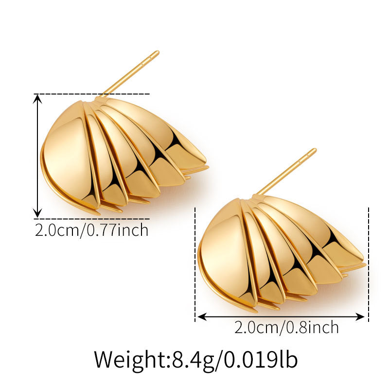 3D Stripe Geometric Gold Earrings Irregular Design