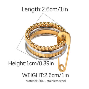 Multi-Layer Stacking Titanium Steel Rings PDRG312 - view 5