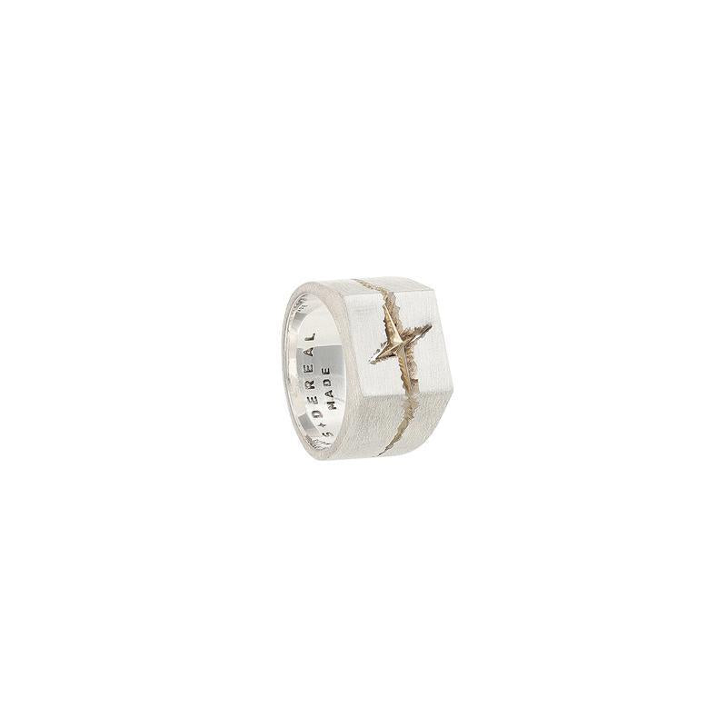 Cracked Square Matte Ring Minimalist Stackable