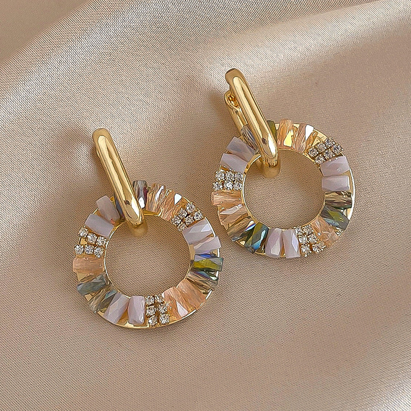 Vintage Crystal Circle Ear Cuff & Hoop