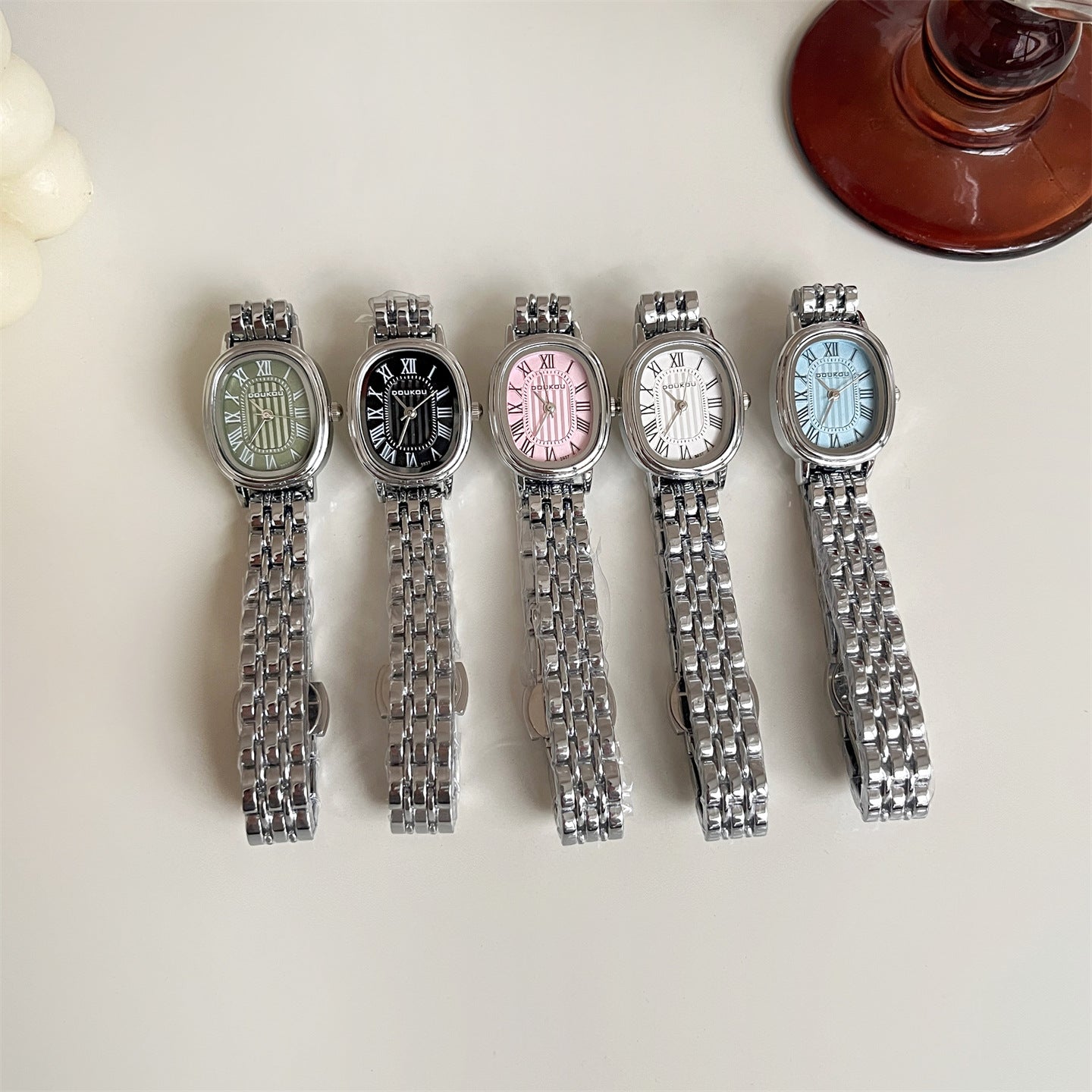 Classic Roman Numeral Oval Dial Watch PDW013