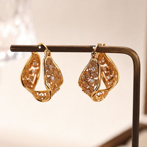 Hollow Hoop Ear Cuff with Zircon Accents